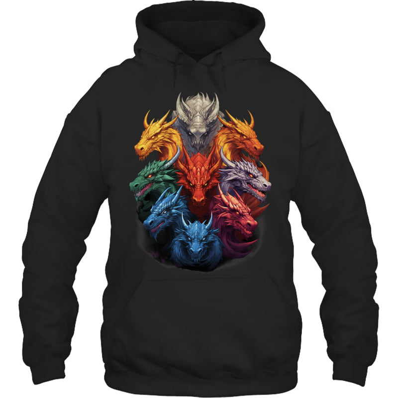 BlackHoodieDragonLoversDragonTypesWomenMenDragonsGiftForDragonLovers