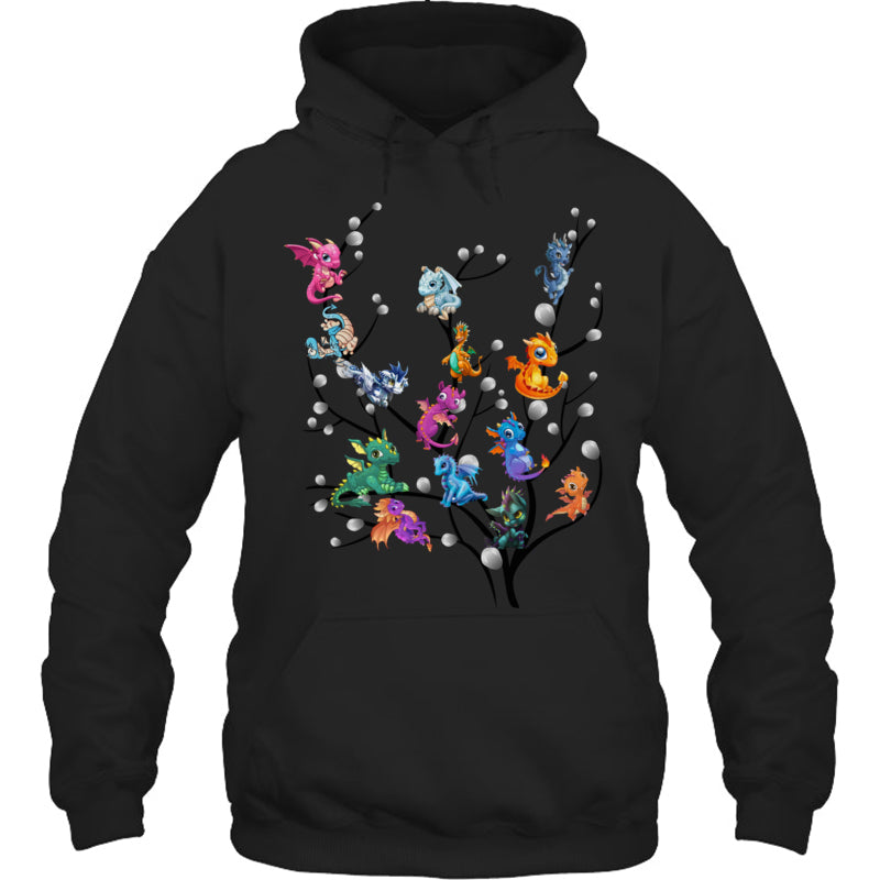 BlackHoodieDragonTreeGiftForDragonLovers
