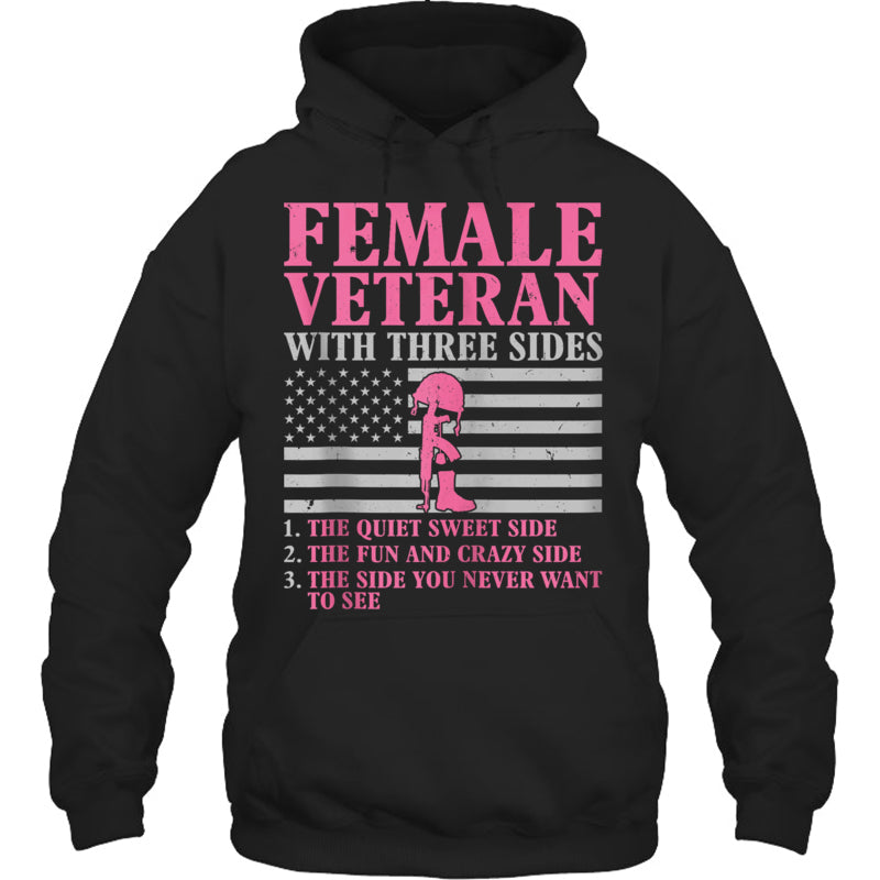 BlackHoodieFemaleVeteranWithThreeSidesWomenVeteranMotherGrandmaGiftForVeteran