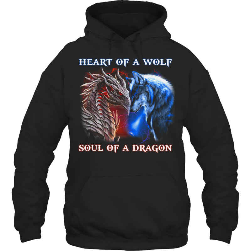 BlackHoodieHeartOfWolfSoulOfADragonCoolDragonWolfWarriorGiftForDragonLovers