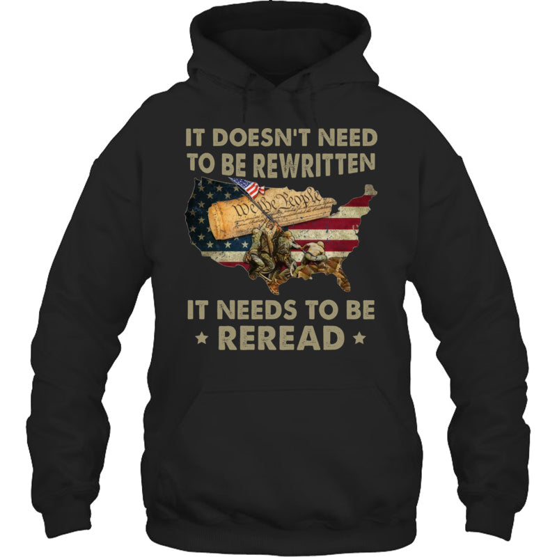 BlackHoodieItDoesntNeedToBeRewrittenGiftForVeteran