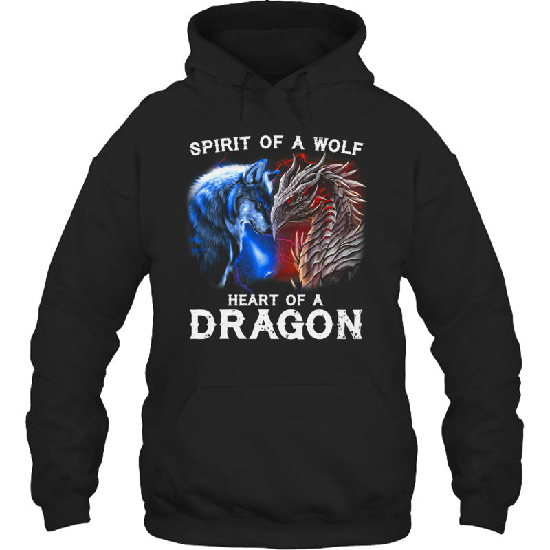 BlackHoodieSpiritOfAWolfHeartOfADragonGiftForDragonLovers
