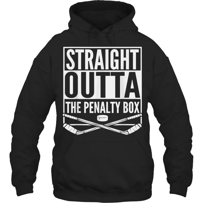 BlackHoodieStraightOuttaThePenaltyBoxGiftForIceHockeyFanIceHockeyPlayer