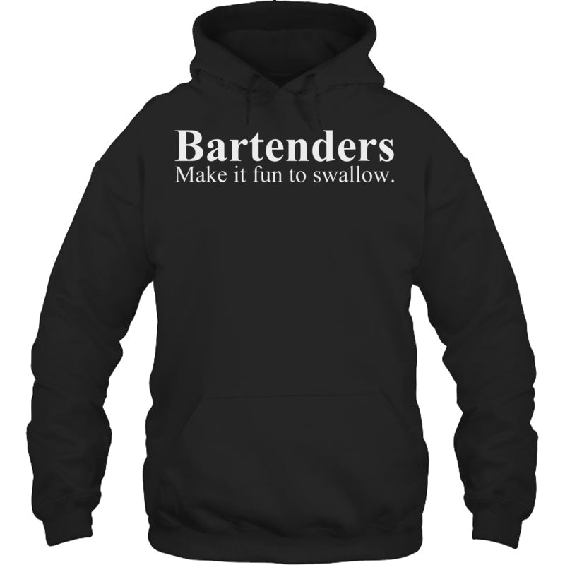 BlackHoodieWomensBartendersMakeItFunToSwallowFunnyBartendingVneck1BartenderTShirt