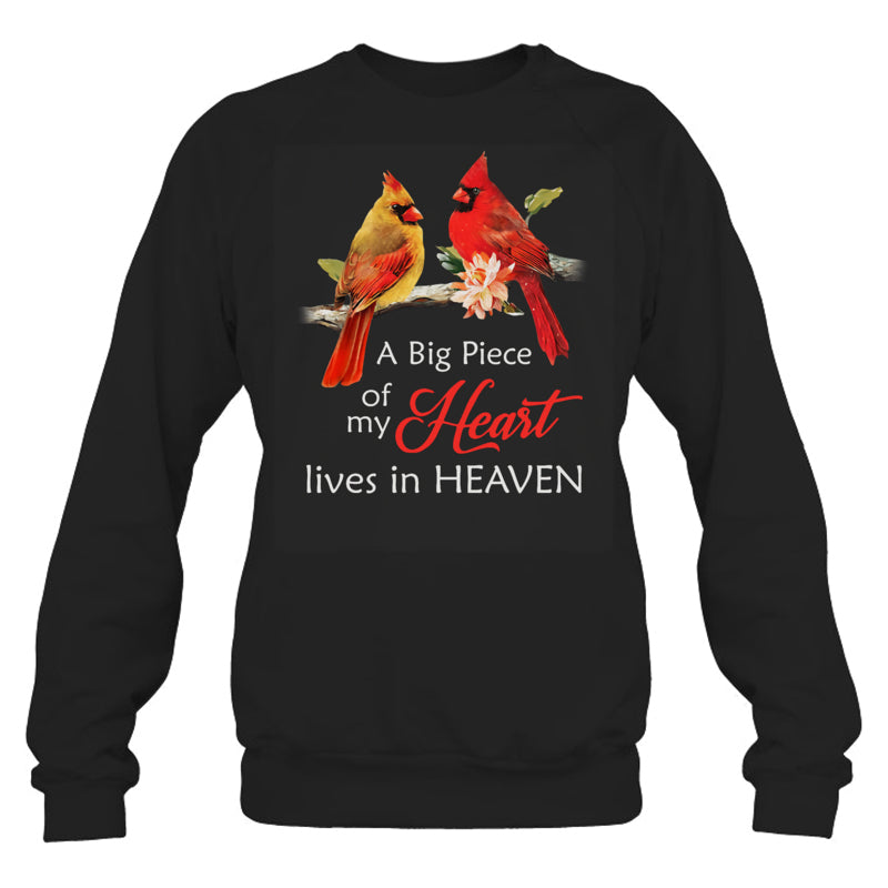BlackSweatshirtCardinalMemorialABigPieceOfMyHeartLivesInHeaven