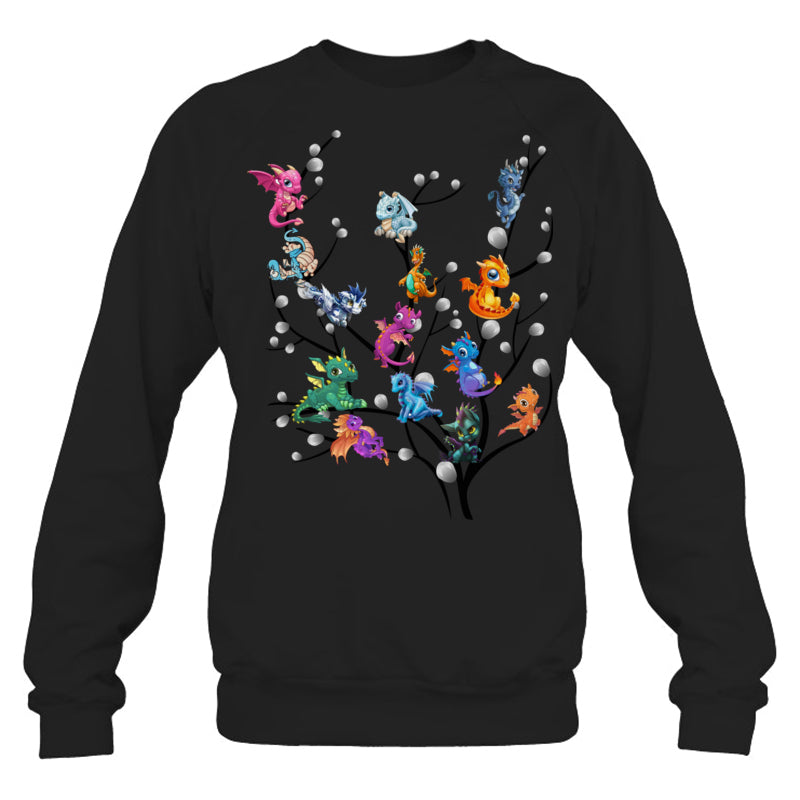 BlackSweatshirtDragonTreeGiftForDragonLovers