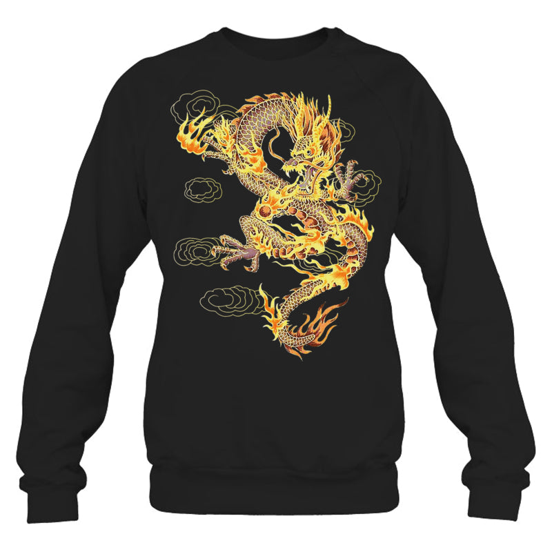 BlackSweatshirtTraditionalChineseDragonSymbolOfPowerAndStrengthGiftForDragonLovers