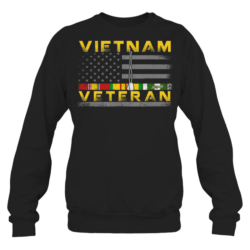 BlackSweatshirtVietnamVeteranUSFlagGiftVietnamWarVetVeteranGiftForVeteran