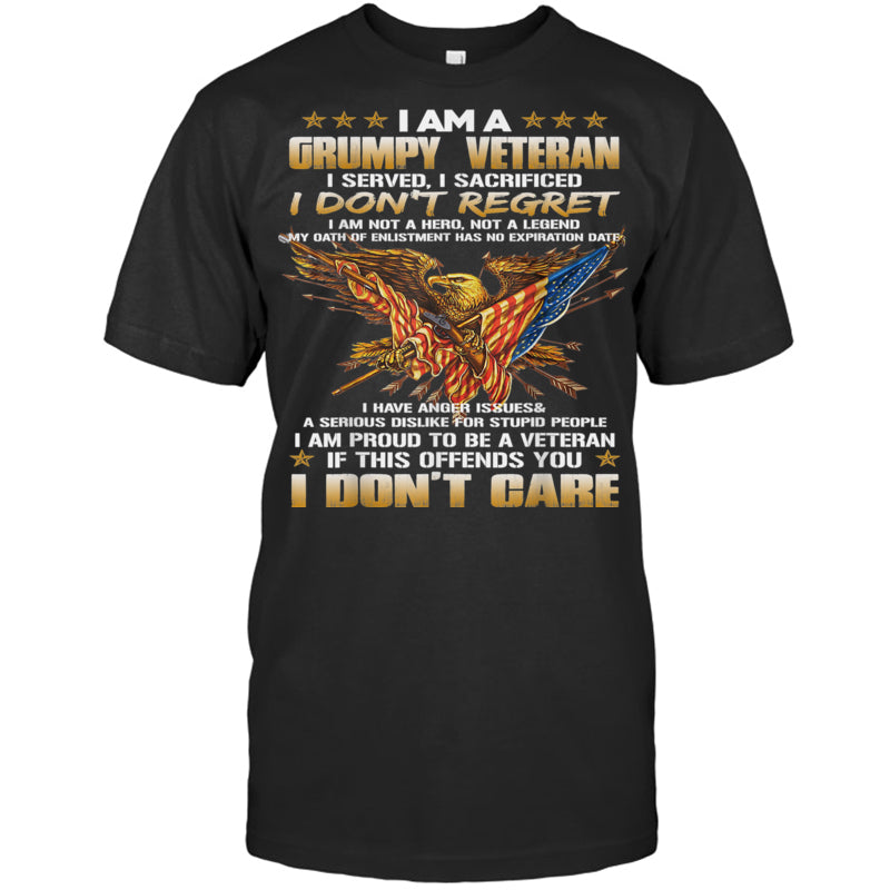 BlackTshirtIAmAGrumpyVeteranIServedISacrificedIDon_tRegretGiftForVeteran