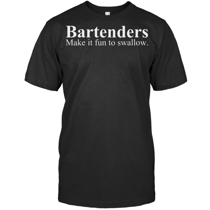 BlackTshirtWomensBartendersMakeItFunToSwallowFunnyBartendingVneck1BartenderTShirt