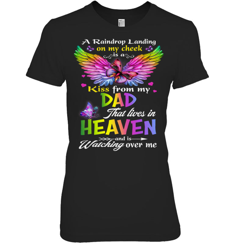BlackWomanTshirtInRaindropLandingMemoryOfDadAngelKnowHeavenBeautifulPlaceMemoriesHeaven