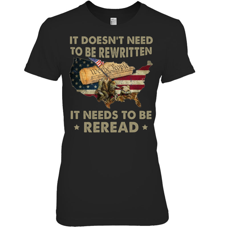 BlackWomanTshirtItDoesntNeedToBeRewrittenGiftForVeteran