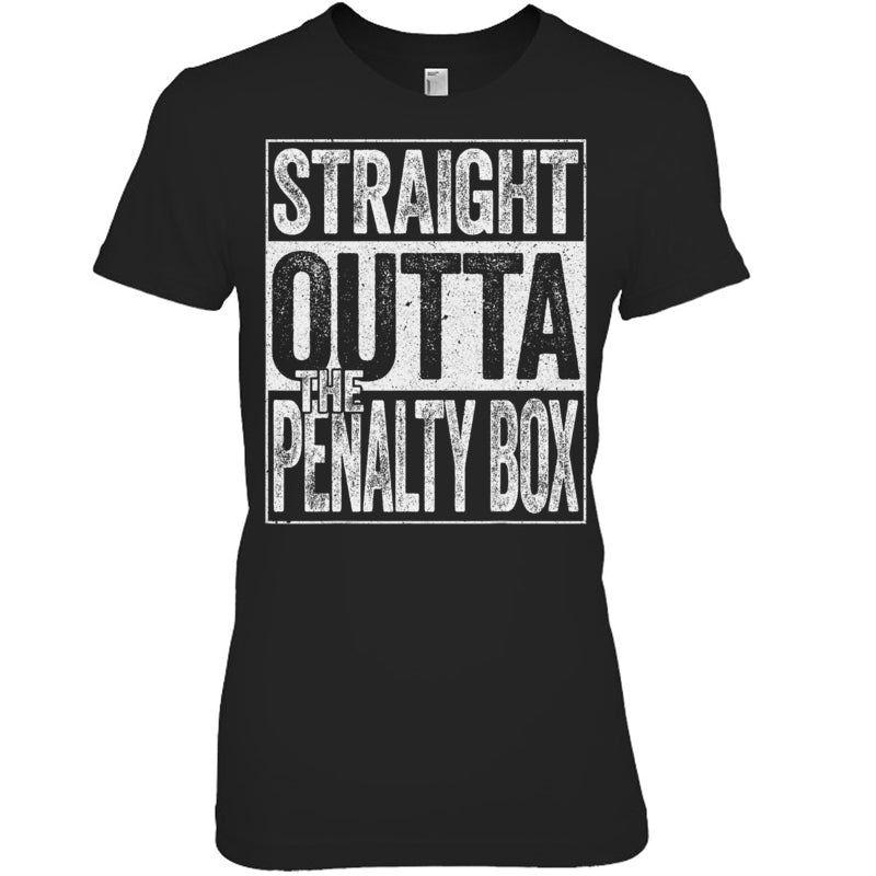 BlackWomanTshirtStraightOuttaThePenaltyBoxGiftForIceHockeyFanIceHockeyPlayerV3