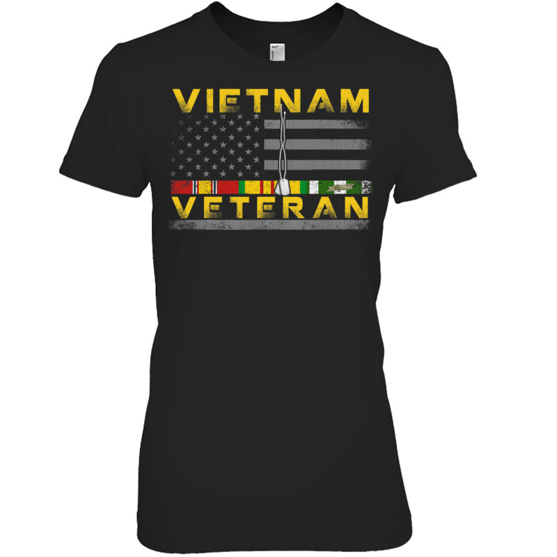 BlackWomanTshirtVietnamVeteranUSFlagGiftVietnamWarVetVeteranGiftForVeteran