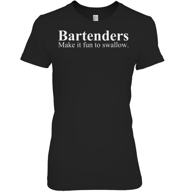 BlackWomanTshirtWomensBartendersMakeItFunToSwallowFunnyBartendingVneck1BartenderTShirt