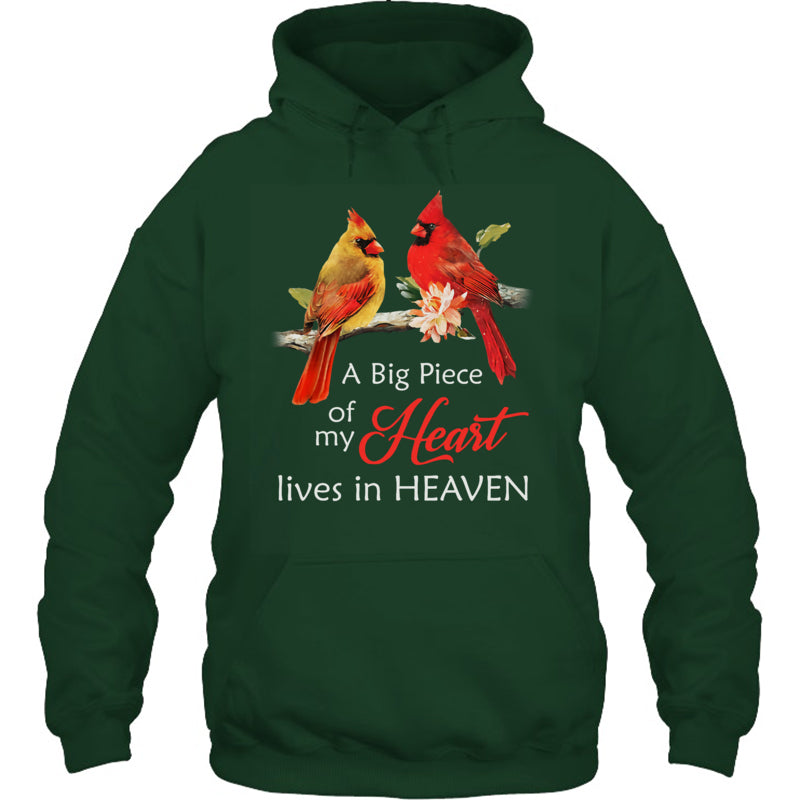 ForestGreenHoodieCardinalMemorialABigPieceOfMyHeartLivesInHeaven