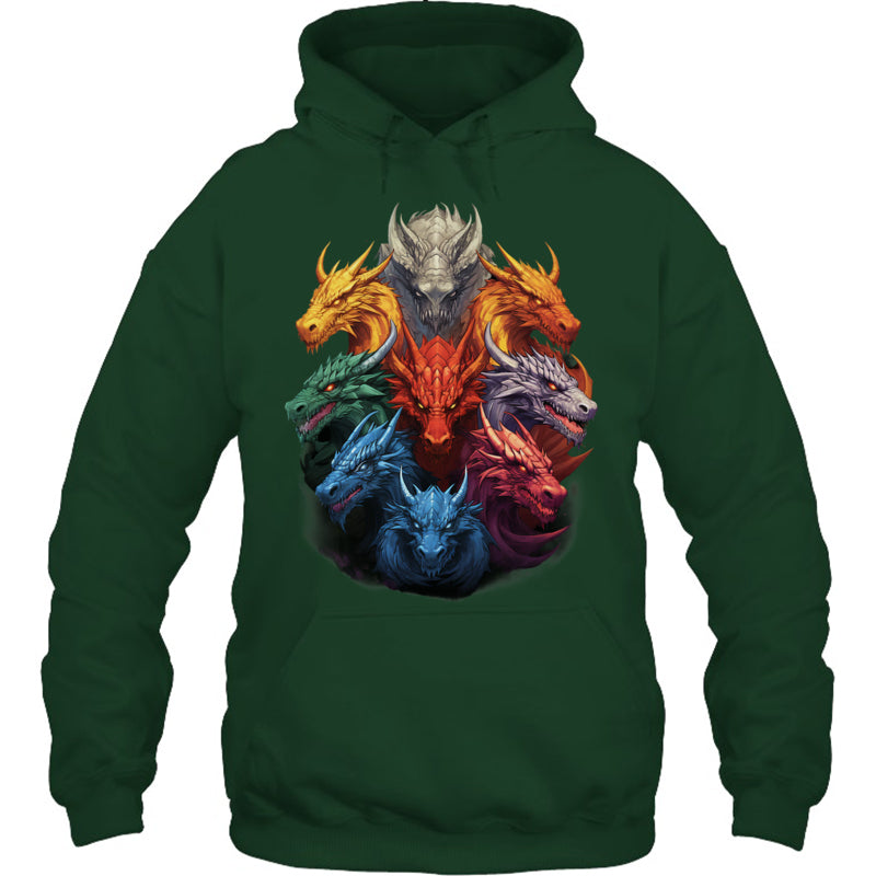 ForestGreenHoodieDragonLoversDragonTypesWomenMenDragonsGiftForDragonLovers