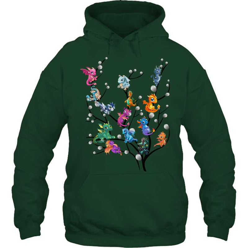 ForestGreenHoodieDragonTreeGiftForDragonLovers