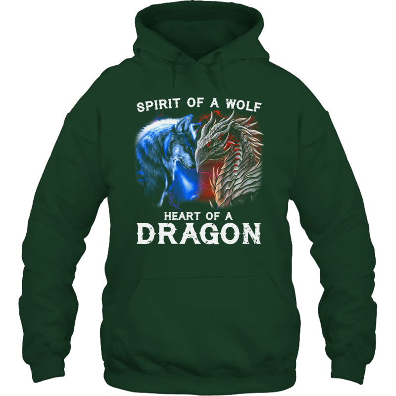 ForestGreenHoodieSpiritOfAWolfHeartOfADragonGiftForDragonLovers