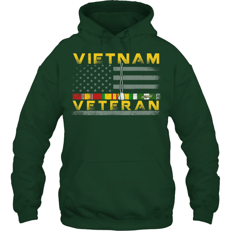 ForestGreenHoodieVietnamVeteranUSFlagGiftVietnamWarVetVeteranGiftForVeteran
