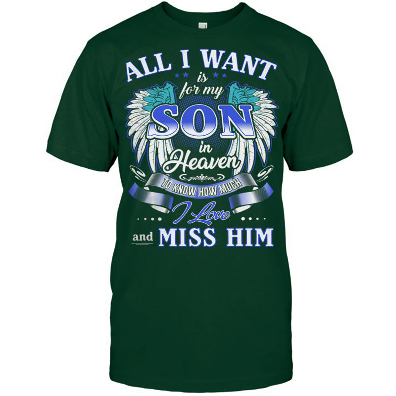 ForestGreenTshirtAllIWantIsForMySonInHeaven