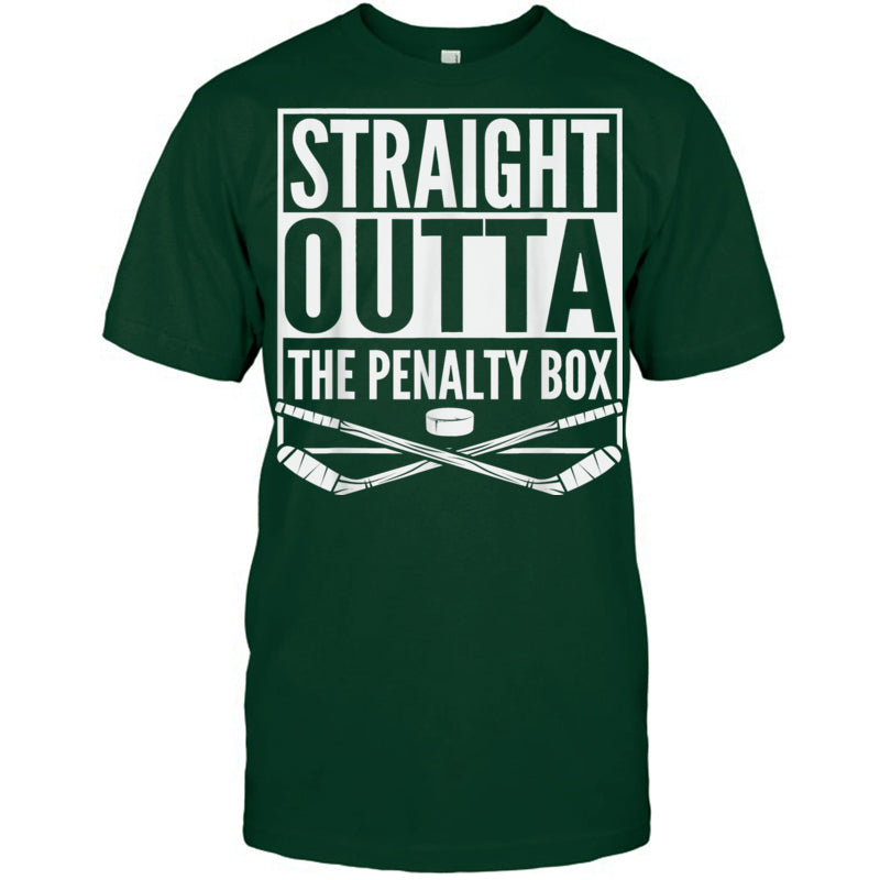 ForestGreenTshirtStraightOuttaThePenaltyBoxGiftForIceHockeyFanIceHockeyPlayer