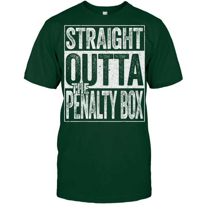 ForestGreenTshirtStraightOuttaThePenaltyBoxGiftForIceHockeyFanIceHockeyPlayerV3