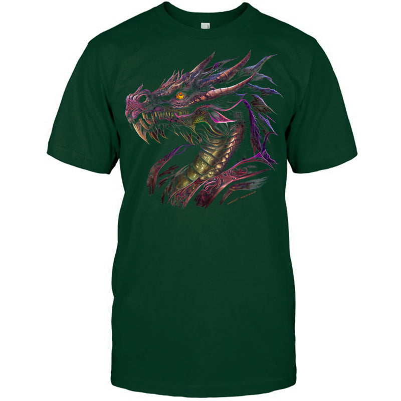 ForestGreenTshirtThinkingDragonLoverBeautifulPurpleFunFantasyArtCoolGiftForDragonLovers
