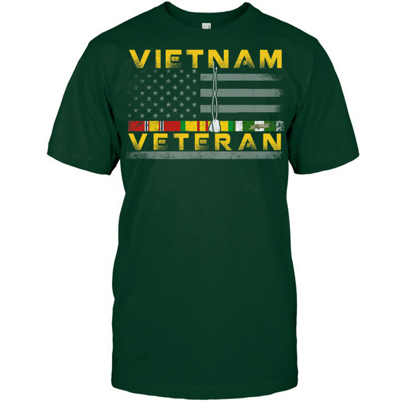 ForestGreenTshirtVietnamVeteranUSFlagGiftVietnamWarVetVeteranGiftForVeteran
