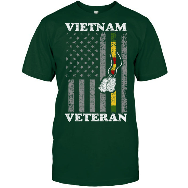 ForestGreenTshirtVietnamVeteranUSFlagGiftVietnamWarVetVeteranGiftForVeteranV2