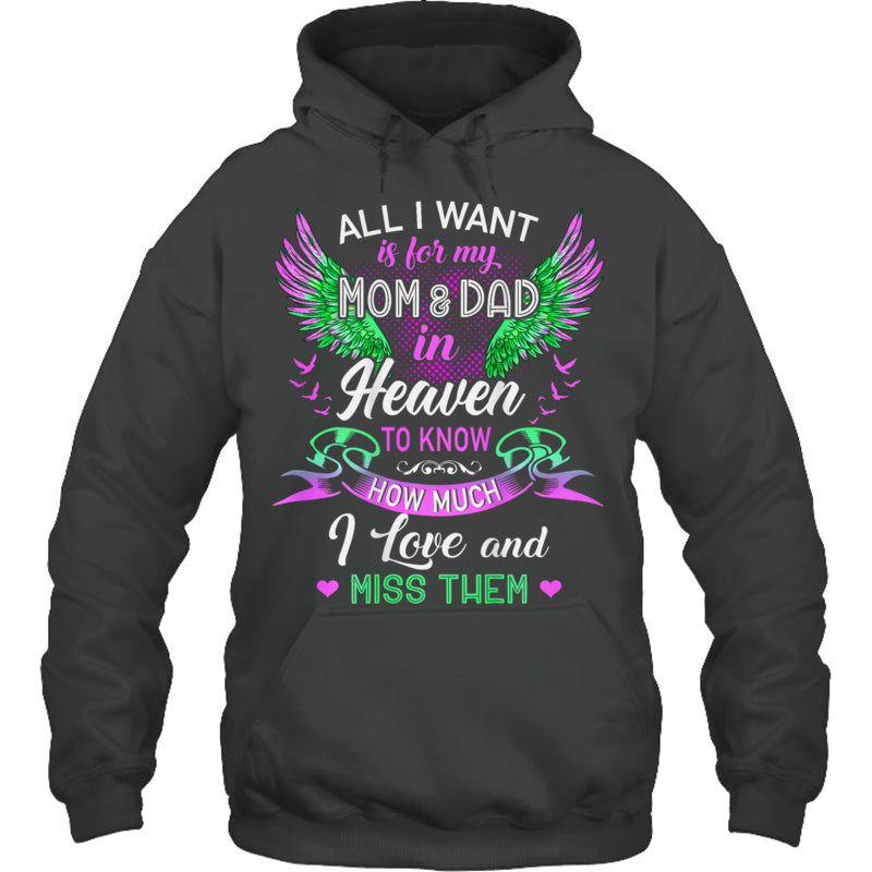 HeatherDarkGreyHoodieAllIWantMomAndDadMyAngelsInHeavenILoveAndMissThemHeaven
