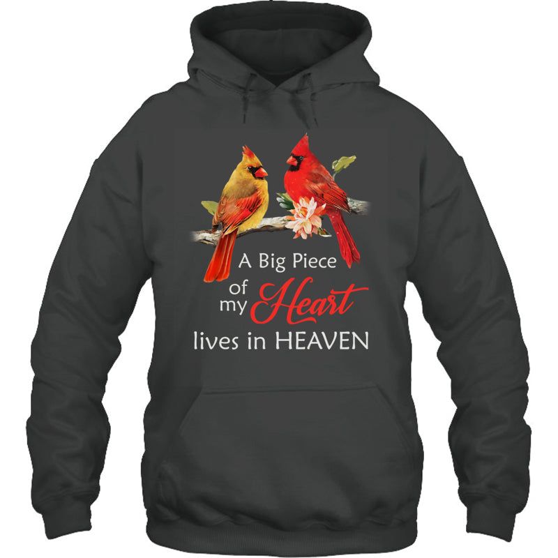 HeatherDarkGreyHoodieCardinalMemorialABigPieceOfMyHeartLivesInHeaven