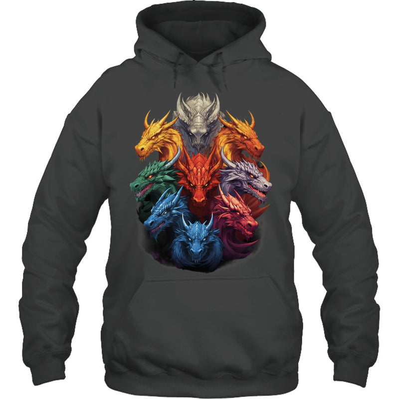 HeatherDarkGreyHoodieDragonLoversDragonTypesWomenMenDragonsGiftForDragonLovers