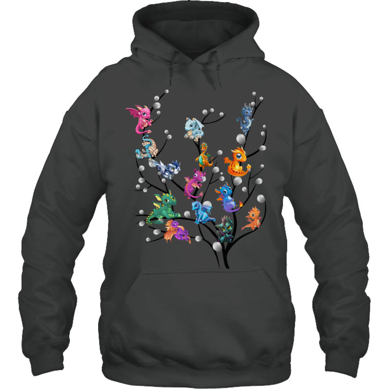 HeatherDarkGreyHoodieDragonTreeGiftForDragonLovers