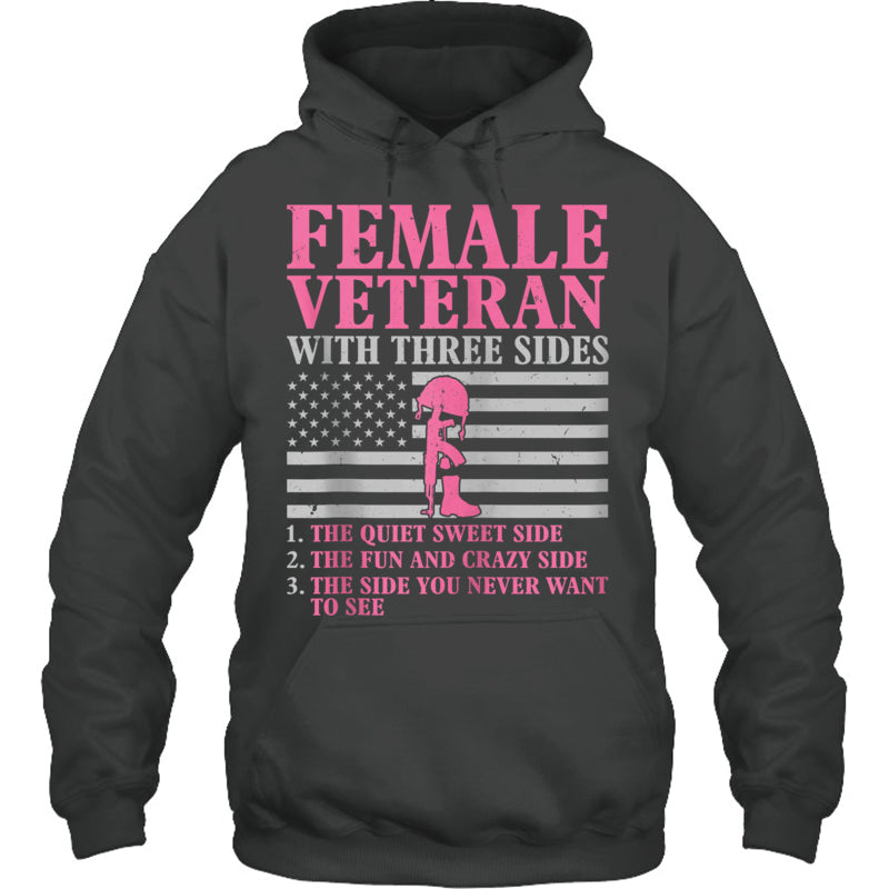 HeatherDarkGreyHoodieFemaleVeteranWithThreeSidesWomenVeteranMotherGrandmaGiftForVeteran