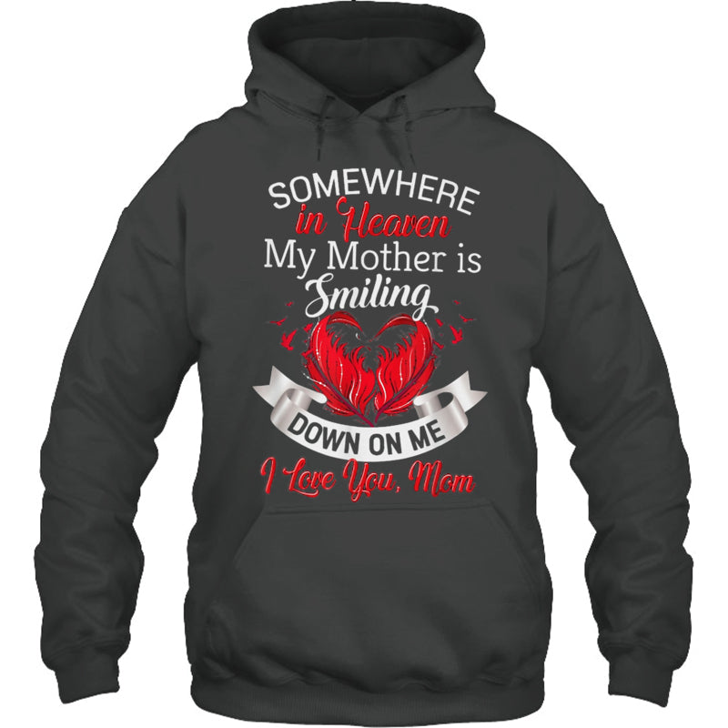 HeatherDarkGreyHoodieSomewhereInHeavenMyMotherIsSmilingDownOnMeHeaven