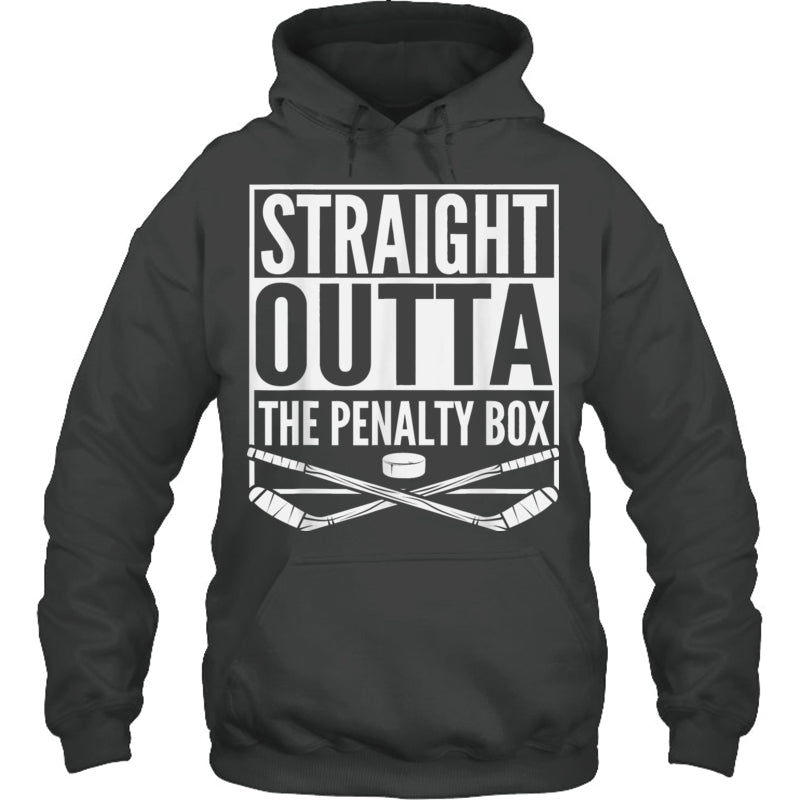 HeatherDarkGreyHoodieStraightOuttaThePenaltyBoxGiftForIceHockeyFanIceHockeyPlayer