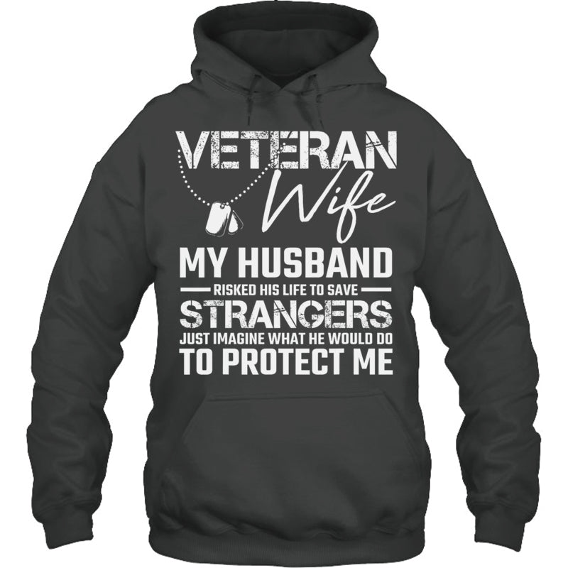 HeatherDarkGreyHoodieVeteranWifeMyHusbandRiskedHisLifeToSaveStrangersGiftForVeteran