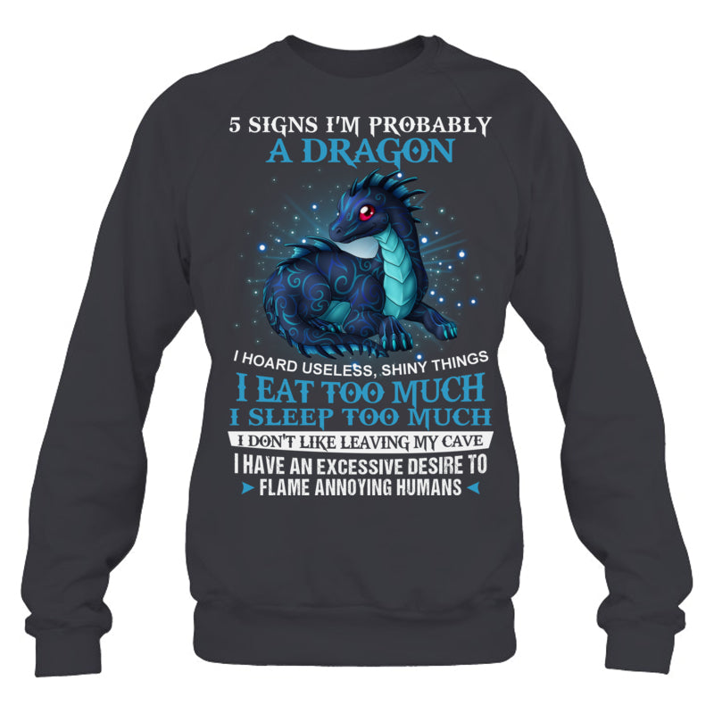 HeatherDarkGreySweatshirt5SignsImProbablyADragonGiftForDragonLovers
