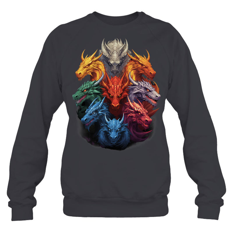 HeatherDarkGreySweatshirtDragonLoversDragonTypesWomenMenDragonsGiftForDragonLovers