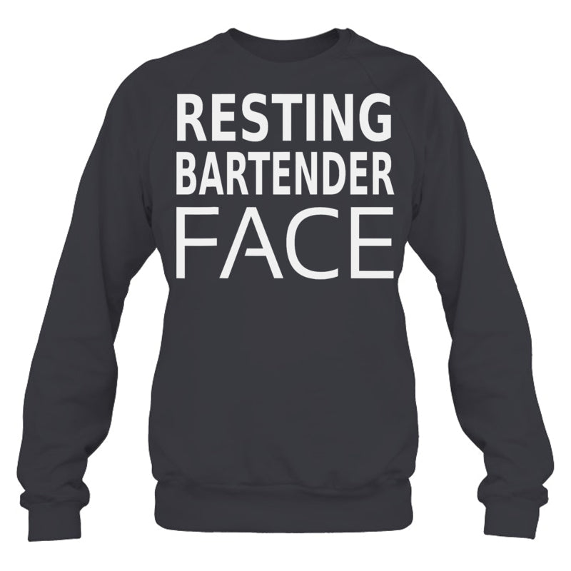 HeatherDarkGreySweatshirtFunnyBartendingRestingBartenderFaceGiftsForMenWomenBartenderTShirt