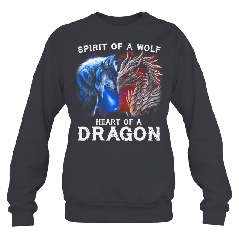 HeatherDarkGreySweatshirtSpiritOfAWolfHeartOfADragonGiftForDragonLovers