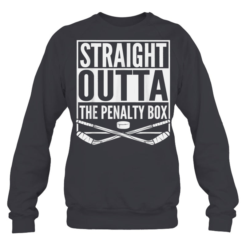 HeatherDarkGreySweatshirtStraightOuttaThePenaltyBoxGiftForIceHockeyFanIceHockeyPlayer