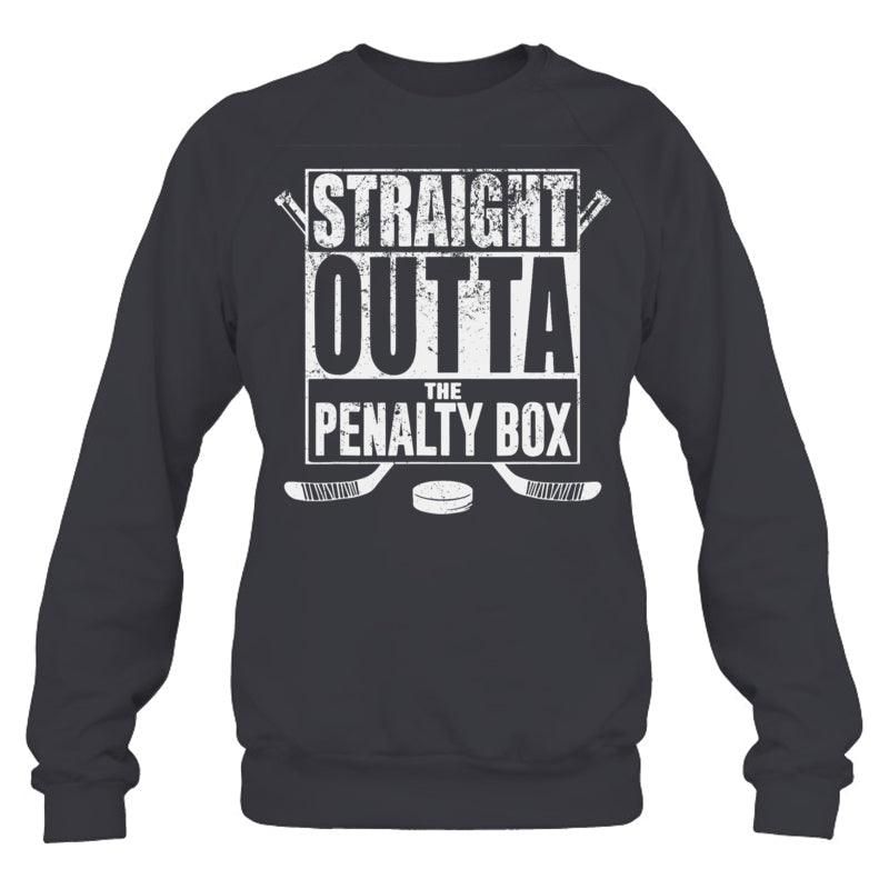 HeatherDarkGreySweatshirtStraightOuttaThePenaltyBoxGiftForIceHockeyFanIceHockeyPlayerV2