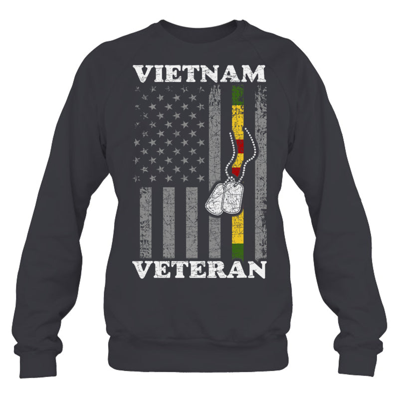 HeatherDarkGreySweatshirtVietnamVeteranUSFlagGiftVietnamWarVetVeteranGiftForVeteranV2