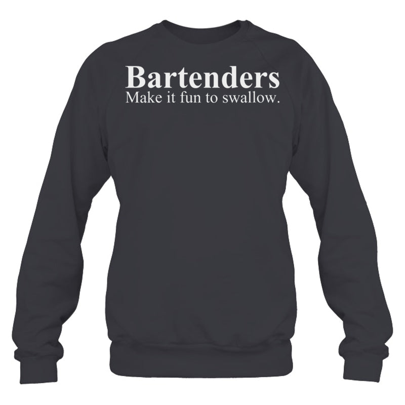 HeatherDarkGreySweatshirtWomensBartendersMakeItFunToSwallowFunnyBartendingVneck1BartenderTShirt