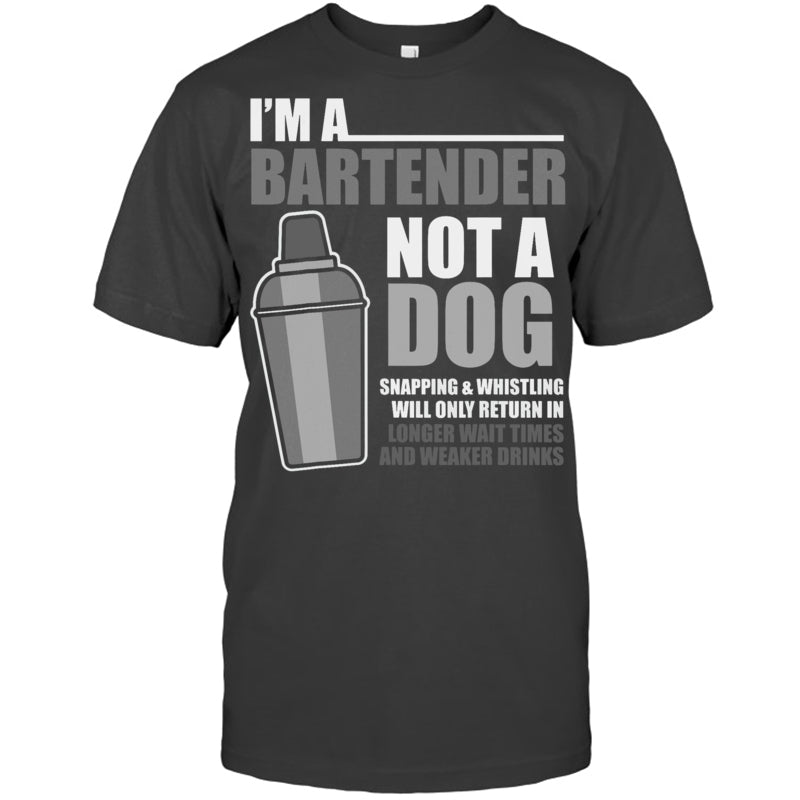 HeatherDarkGreyTshirtMixologistImABartenderNotADogBartenderBartendingBartenderTShirt