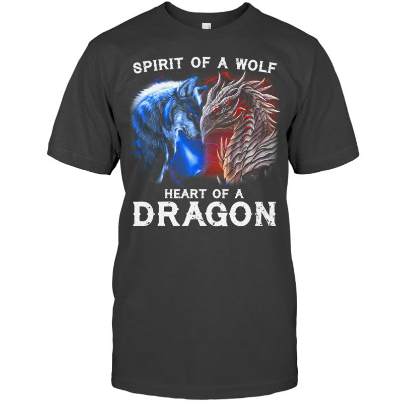 HeatherDarkGreyTshirtSpiritOfAWolfHeartOfADragonGiftForDragonLovers