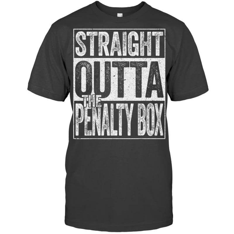 HeatherDarkGreyTshirtStraightOuttaThePenaltyBoxGiftForIceHockeyFanIceHockeyPlayerV3