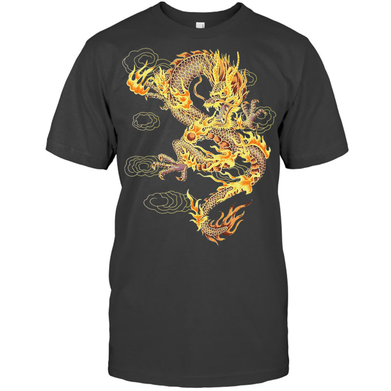 HeatherDarkGreyTshirtTraditionalChineseDragonSymbolOfPowerAndStrengthGiftForDragonLovers